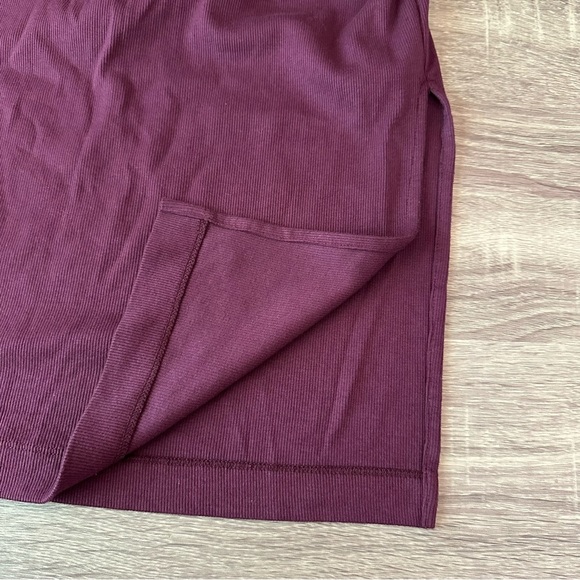 Michael Stars Wren Midi Dress W Slit Ultra Rib Plum Purple Sleeveless Bodycon XL - Picture 11 of 13